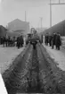 Provning i Hässleholm av grävmaskin för kablar omkr. 1917.
