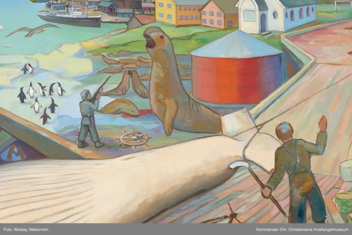 Fra Leith Harbour og Husvik Harbour. Grytviken, Syd-Georgia.