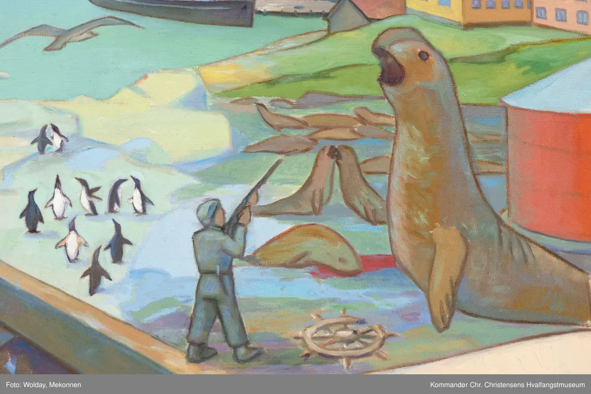 Fra Leith Harbour og Husvik Harbour. Grytviken, Syd-Georgia.