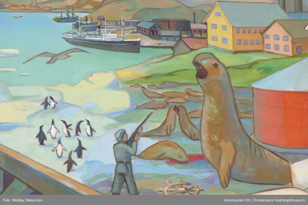 Fra Leith Harbour og Husvik Harbour. Grytviken, Syd-Georgia.