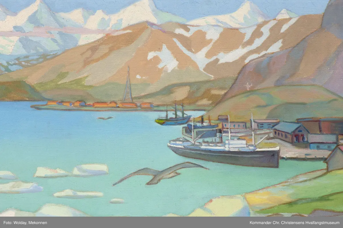 Fra Leith Harbour og Husvik Harbour. Grytviken, Syd-Georgia.