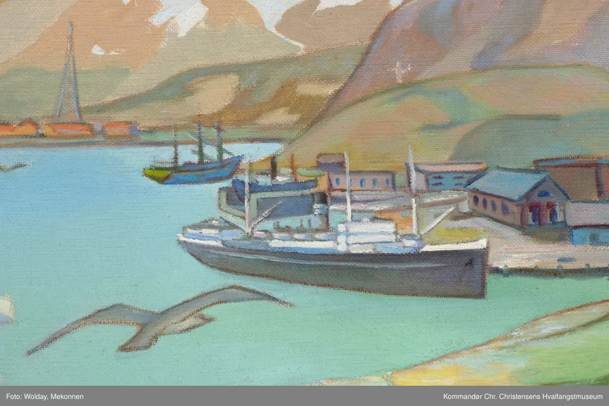 Fra Leith Harbour og Husvik Harbour. Grytviken, Syd-Georgia.