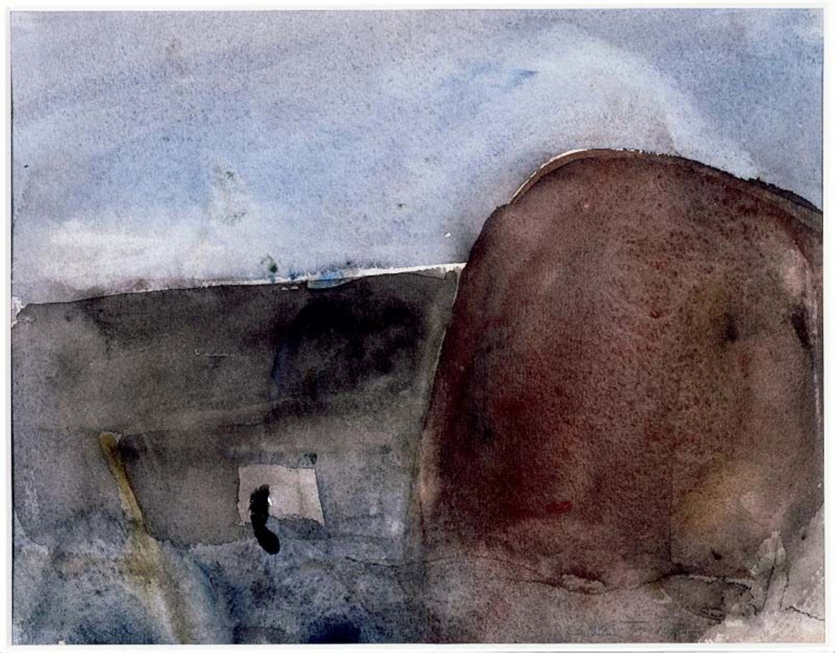 Høstkveld ved halmstakken [Tegning]