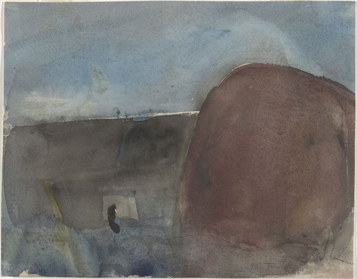 Høstkveld ved halmstakken [Tegning]