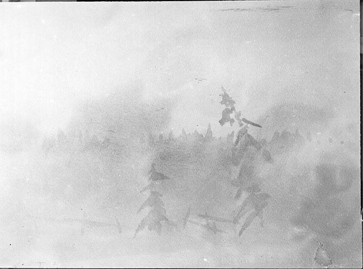 Tåke over myren [Tegning]