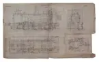 Ritning av sexkopplat, fyraxlat lokomotiv. 1/10 storlek. Utförd vid Atlas verkstäder i Stockholm 16 augusti 1894.