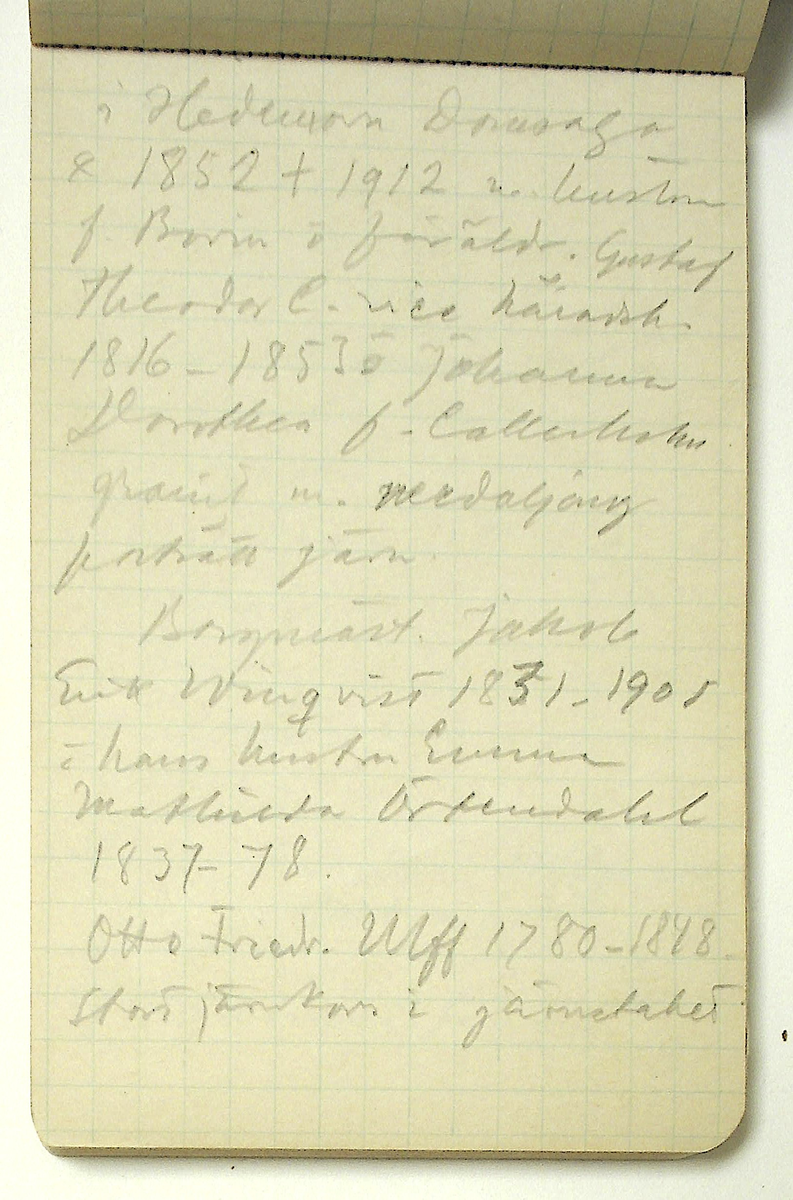Karl-Erik Forsslund anteckningar år 1927-1929 om Hedemora stad, notisblock I. 

Opublicerat material till bokverket 'Med Dalälven från källorna till havet.'