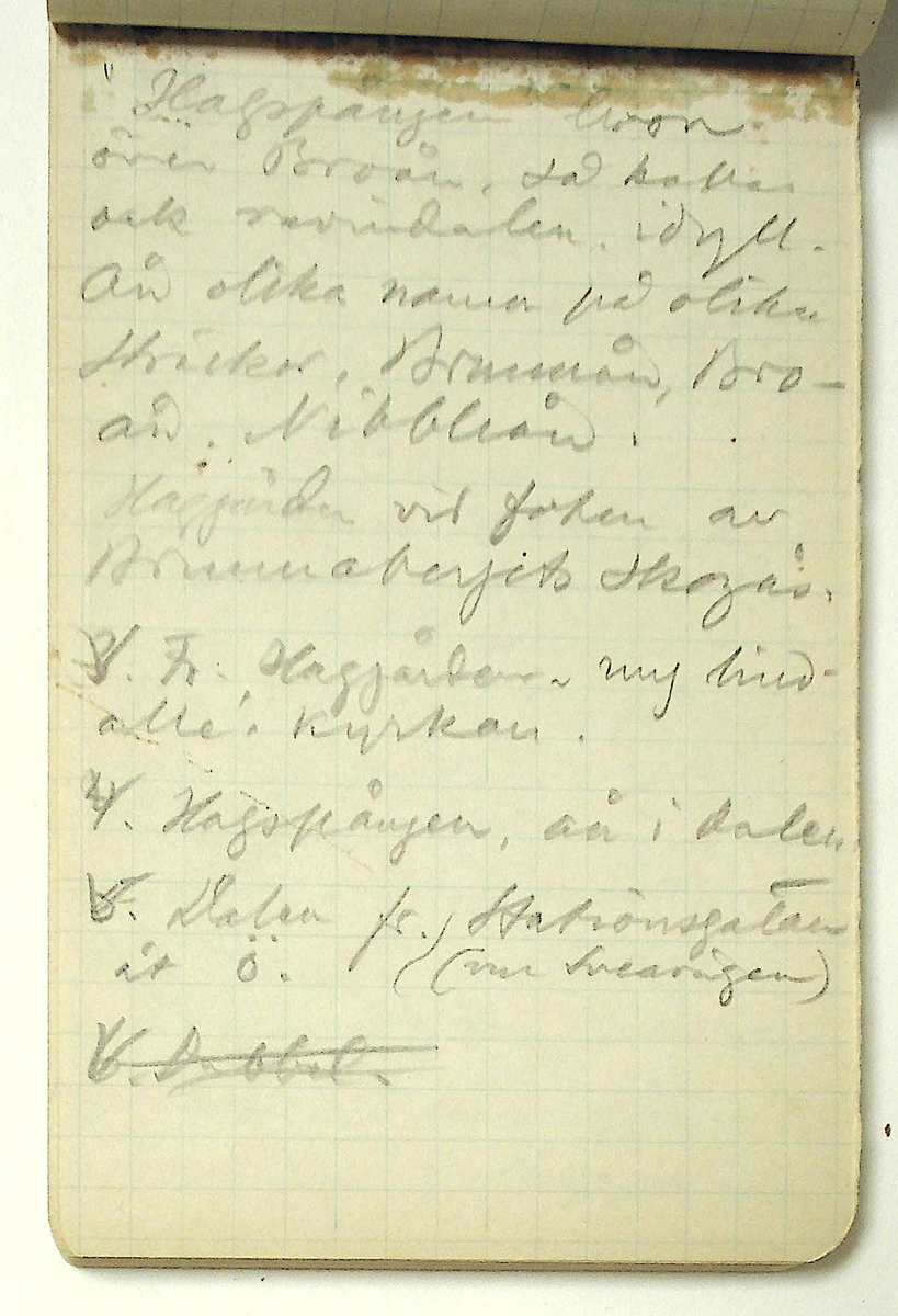 Karl-Erik Forsslund anteckningar år 1927-1929 om Hedemora stad, notisblock I. 

Opublicerat material till bokverket 'Med Dalälven från källorna till havet.'