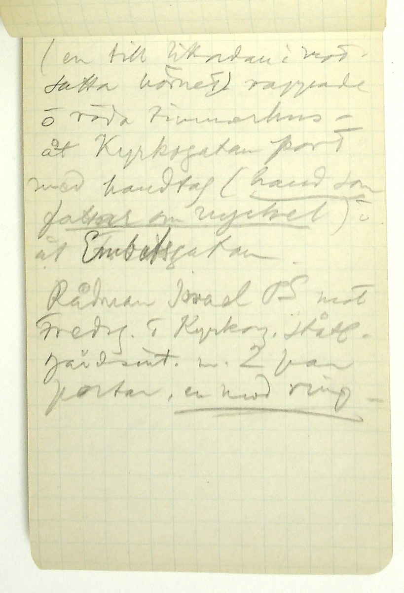 Karl-Erik Forsslund anteckningar år 1927-1929 om Hedemora stad, notisblock I. 

Opublicerat material till bokverket 'Med Dalälven från källorna till havet.'