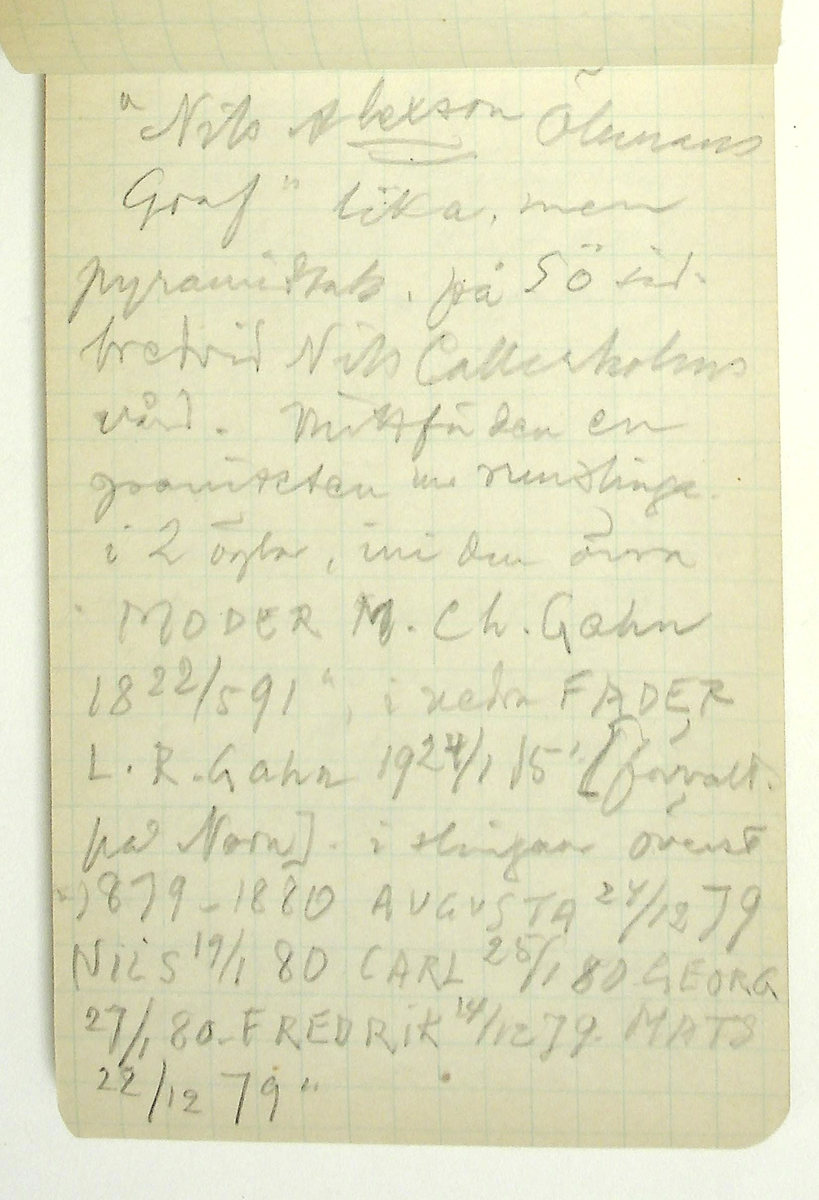 Karl-Erik Forsslund anteckningar år 1927-1929 om Hedemora stad, notisblock I. 

Opublicerat material till bokverket 'Med Dalälven från källorna till havet.'