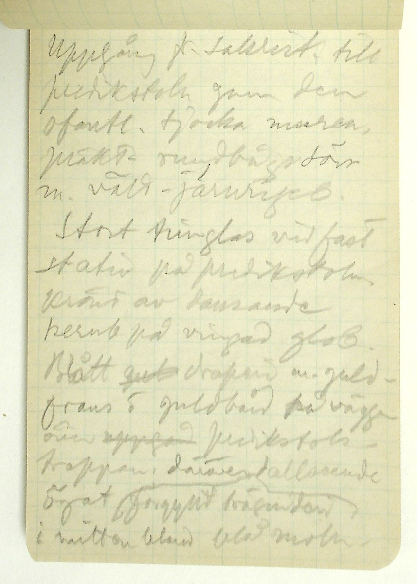 Karl-Erik Forsslund anteckningar år 1927-1929 om Hedemora stad, notisblock I. 

Opublicerat material till bokverket 'Med Dalälven från källorna till havet.'