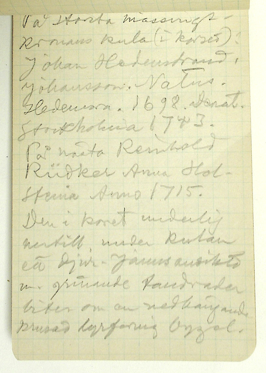 Karl-Erik Forsslund anteckningar år 1927-1929 om Hedemora stad, notisblock I. 

Opublicerat material till bokverket 'Med Dalälven från källorna till havet.'