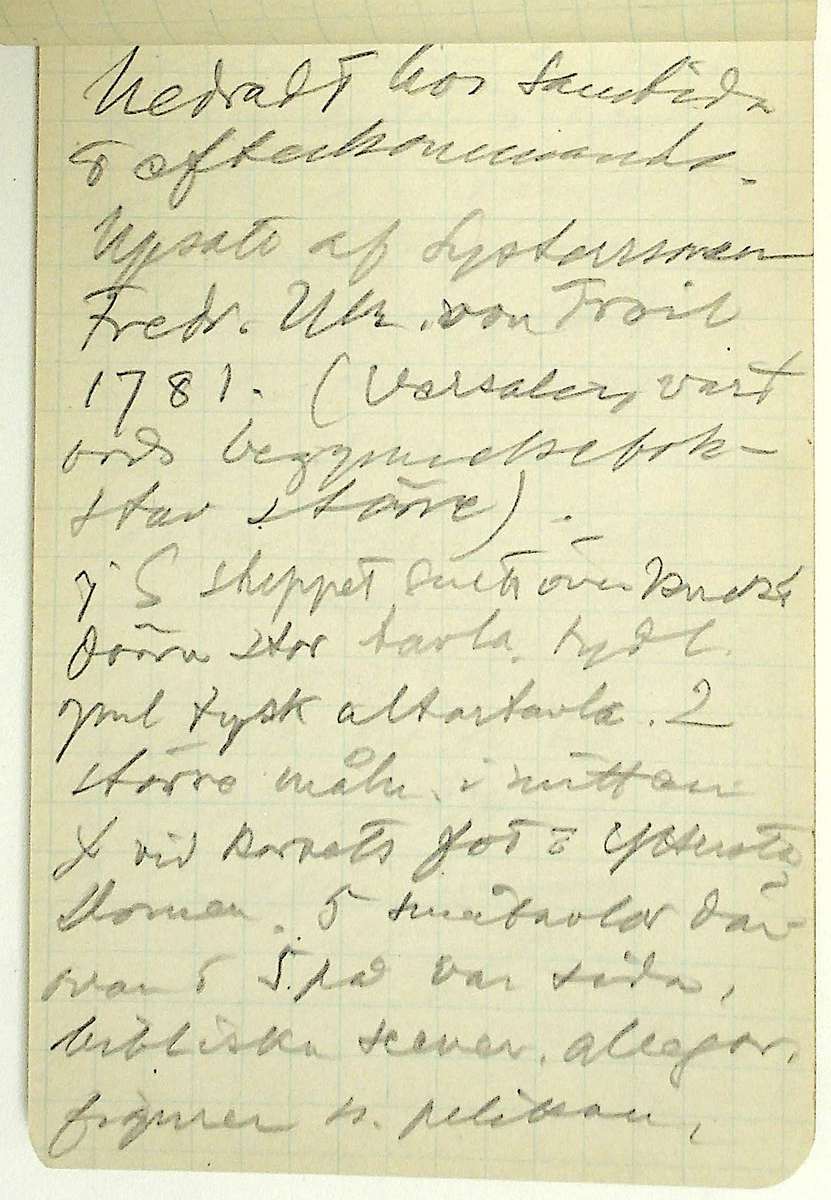 Karl-Erik Forsslund anteckningar år 1927-1929 om Hedemora stad, notisblock I. 

Opublicerat material till bokverket 'Med Dalälven från källorna till havet.'