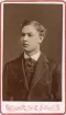 En ung man i mörk kostym med väst och fluga.
Bröstbild, halvprofil. Ateljéfoto.

Jur.stud. Per Fredrik Wirséen (1863-1889), f. i Blädinge. En klasskamrat på läroverket t. Johannes Nilsson, Gårdsby.