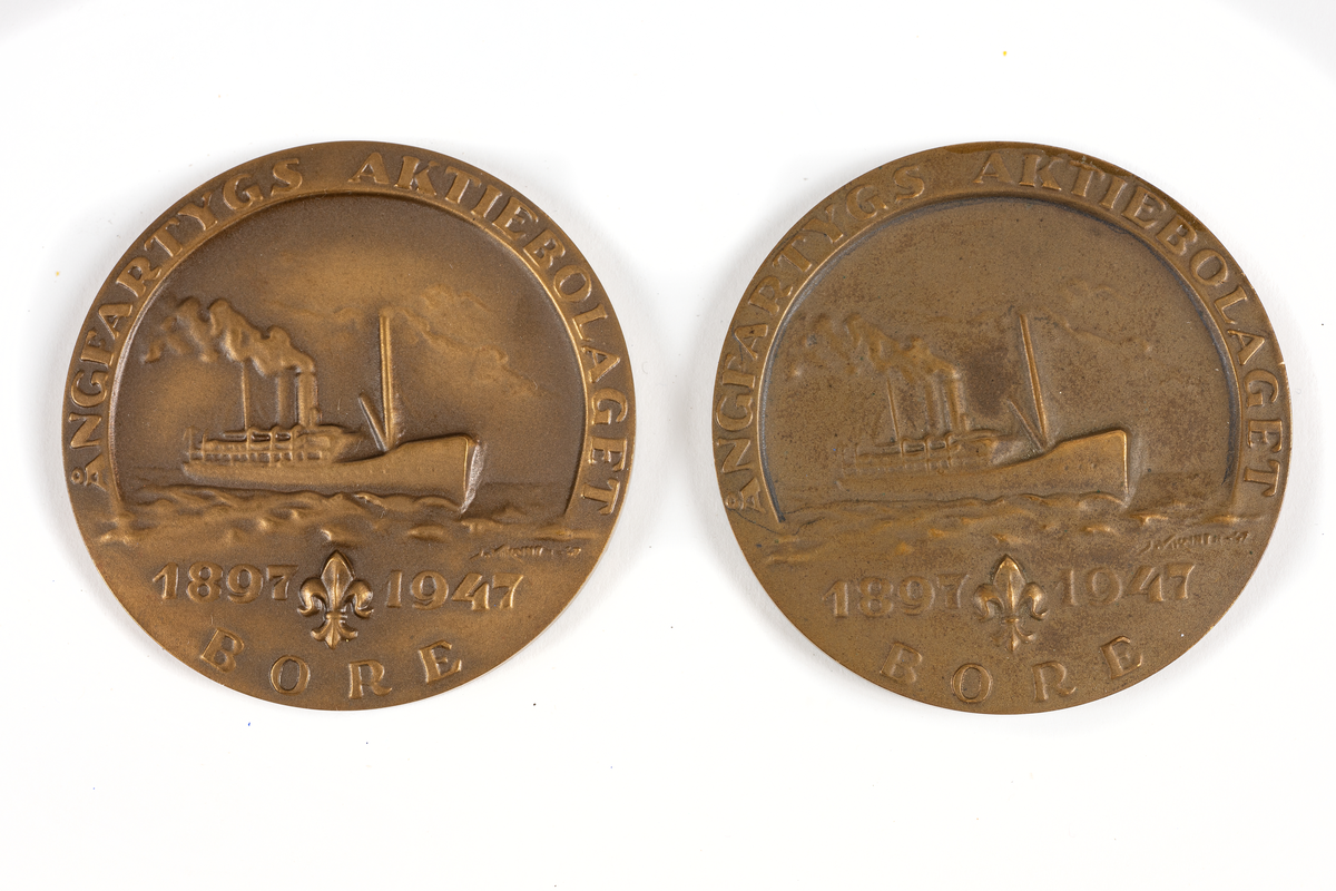 Minnespenning från Ångfartygs Aktiebolag Bore.