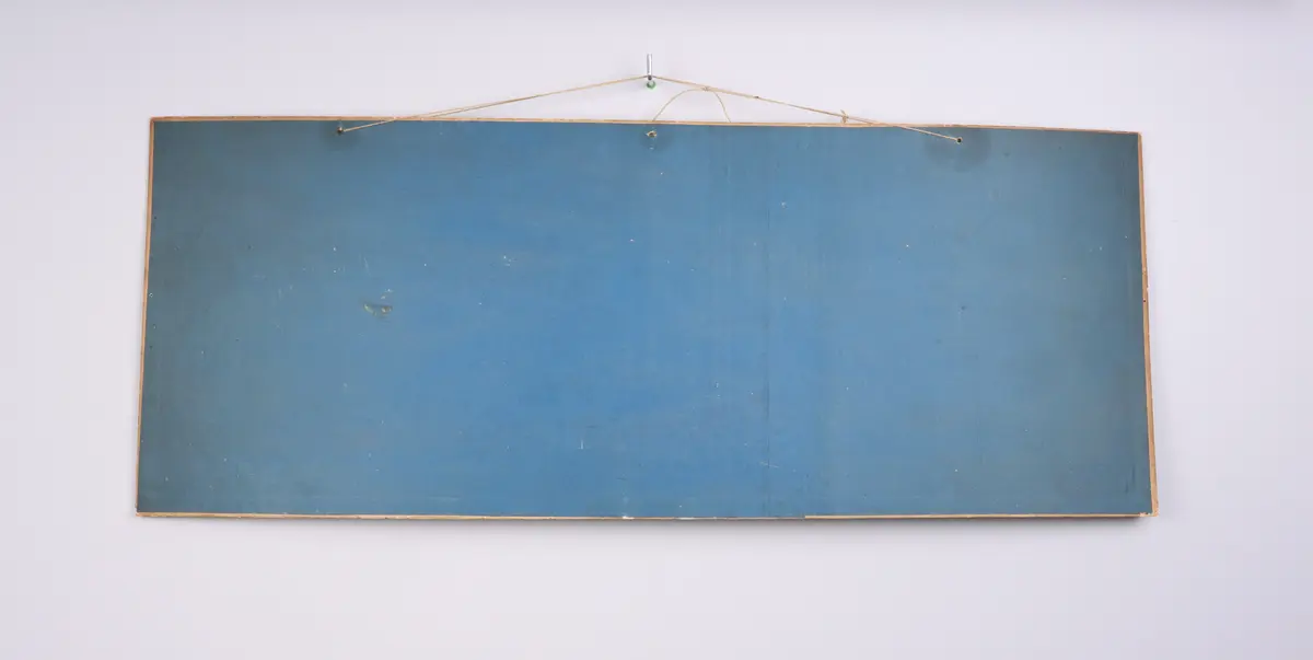 Huvudliggaren:
"Dalmålning fr. Mora sn. 'Barndop i Mora först Son sedan Dotter. Kyrkogång i Mora.' Målad af Stikå Eriks Hansson i Risa på dr. A. Hazelii beställning gm. Bud Erik Olsson i Vinäs. Hitkom 13/3 1874."

Utdrag ur katalogkort:
"Dalmålning, papper, uppkl. på papp, vernissad, målad 1874". Av katalogkorttexten framgår att målningen suttit i Östnorstugan, Moragården, Skansen.

Avlång akvarell; 2 sektioner med dop i den större och kyrkogång i den mindre, text enligt ovan överst i bilden.