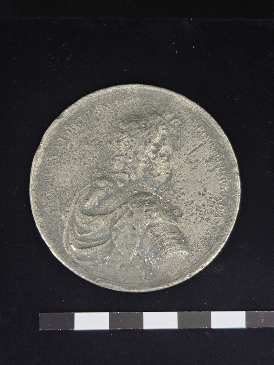 Medalj, försilfrad, Karl XI och Ulrika Eleonora.