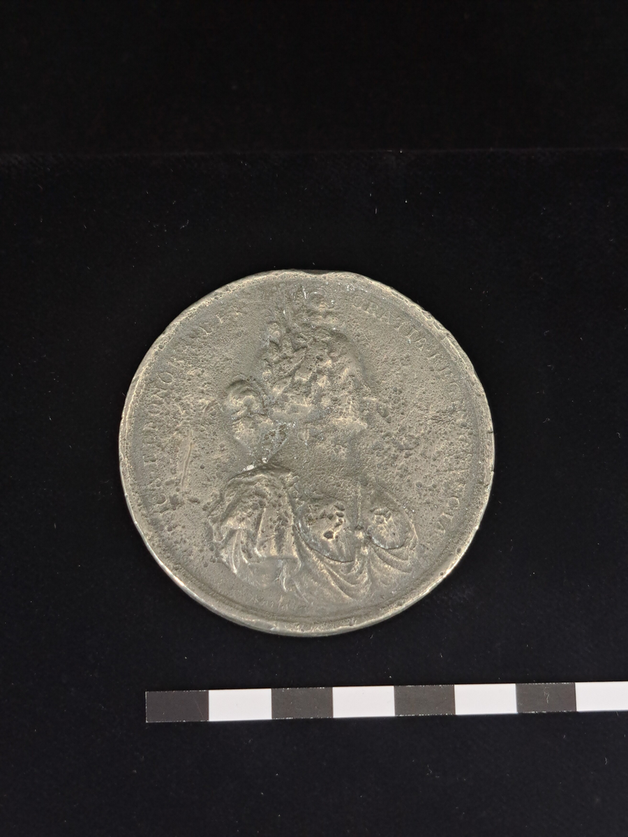 Medalj, försilfrad, Karl XI och Ulrika Eleonora.