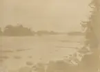Vy över Gysinge. Dalforsen sett från Kalvbron. Ur album för Gysinge Bruk 1878.