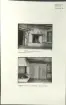 Skansen. Byggnader. Delsbogården före flyttningen. Västeräng nr 4. Herrstugans spis. Stugans dörrar till kammare och förstuga.