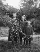 Fotografi i serie för identifiering av motiv ur A C Hultgrens fotosamling.

Kommentar:
Systrarna Linnéa (f. 1911) och Inez (f. 1915) Liedbergius med okänd kvinna. Foto omkring 1920.