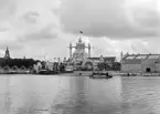 Klassisk vy mot Djurgården i samband med Stockholmsutställningen 1897. Officiellt 
