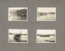 Sida ur fotoalbum från resan med WIKING X runt den skandinaviska halvön år 1925. Vyer från Stockholm och Arkösund.