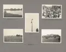 Sida ur fotoalbum från resan med WIKING X runt den skandinaviska halvön år 1925. Vyer från Stillerud, Konung Gustav V i Borgholm, apan Jocke och Öland.