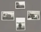Sida ur fotoalbum från resan med WIKING X runt den skandinaviska halvön år 1925. Vyer från sjösättningen av WIKING X.
