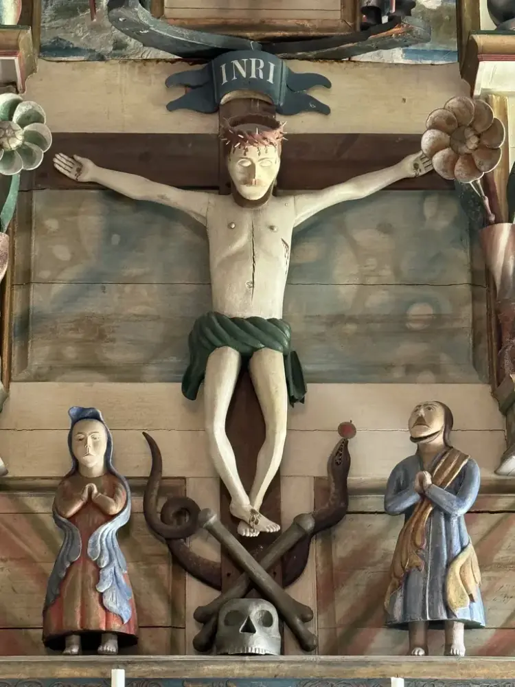 Jesus på korser, Johannes og Maria