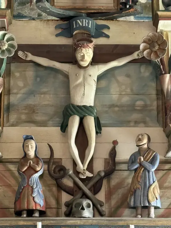 Jesus på korser, Johannes og Maria