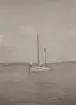 Segelskuta med beslaget segel.