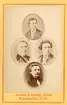 Porträttcollage av fyra män. Text i album: A. A. Bylund (mannen i mitten och till höger i bild).