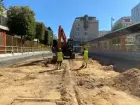 Schaktning pågår i samband med en arkeologisk undersökning vid Juneporten i centrala Jönköping.