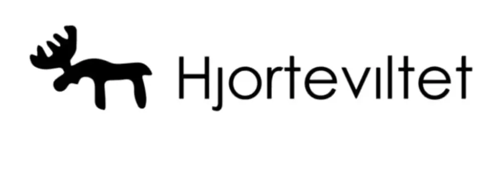 Logo for stiftelsen Hjorteviltet- Logoen viser en elgokse og teksen: Hjorteviltet 