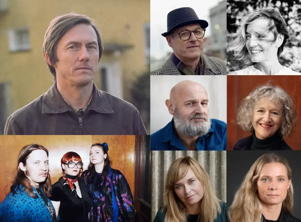 Collage med portrett av fleire utøvarar