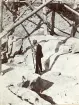 Lantmätare som utför mätning under byggandet av Älvkarleby kraftverk, omkring 1906 (enligt text i album).