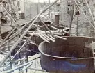 Någon form av fundament till turbinerna vid byggandet av Älvkarleby kraftverk, omkring 1906 (enligt text i album).