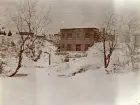 Byggandet av Älvkarleby kraftverk där maskinhallen är under uppbyggnad, omkring 1906 (enligt text i album).