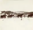 Hästtransport av tunga delar till kraftverksbygget av Älvkarleby kraftverk, omkring 1906 (enligt text i album).