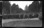 Förbimarsch av f.d. knektar.