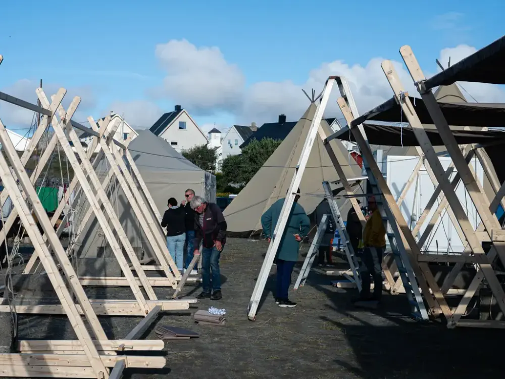 Markedsbodene settes opp