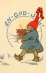 Julkort med tomte motiv och texten 