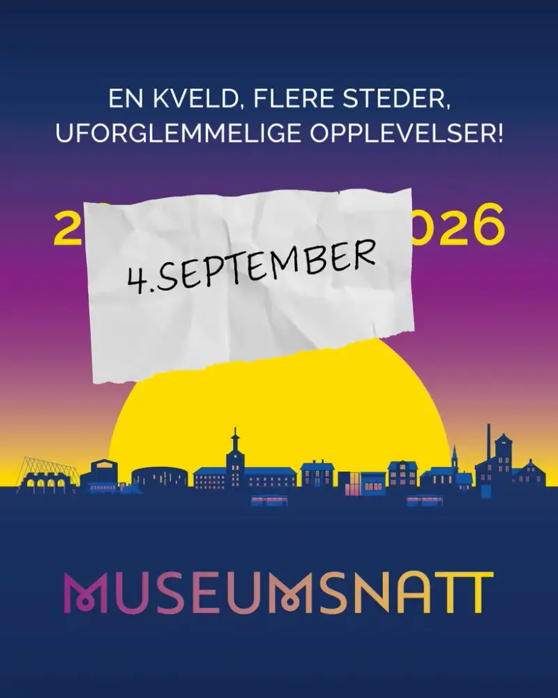 Plakat for museumsnatt med ny dato, 4. september