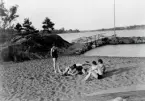 Okänd skärgård. Badstrand.
