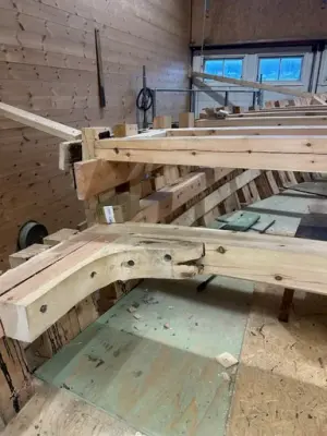 Vi ser detalj på føringsbåten Markol, som er under restaurering