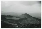 Utsikt från Anåfjället med sjö på fjällmassivet, Härjedalen 1941 (enligt text i album och baksida kort).