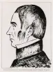 Kronolänsmannen och hovrättskommissarien Gustaf Magnus Bergman.
Pennteckning från början av 1800-talet, föreställande en man i höghalsad kostym med stärkkrage.
Bröstbild, profil.