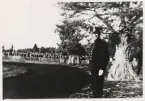 Poliskonstapel Per Ohlsson i tjänst vid en s.k. jordbanetävling i Vislanda 1933.