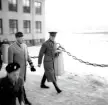 Amerikansk general George Patton och okänd svensk generalperson.